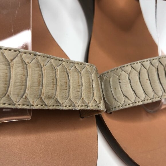 NEW Ancient Greek Leather Sandals Taupe Cream Snake Print Wedge Sandals - Picture 8 of 16